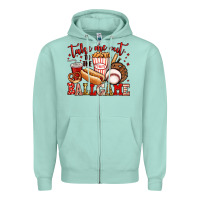 Seafoam take me out to the ball game baseball Zipper Hoodie - Jasminsmagicworld