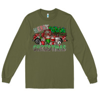 Army Green merry christmas  truck Long Sleeve Tee - CowhideDigitalArt