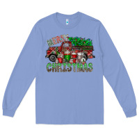 Colony Blue merry christmas  truck Long Sleeve Tee - CowhideDigitalArt