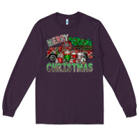 Plum merry christmas  truck Long Sleeve Tee - CowhideDigitalArt