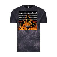 Cloud Black american firefighters seamless pattern Vintage Tee - BundleAndBundleShop