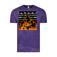Cloud Purple american firefighters seamless pattern Vintage Tee - BundleAndBundleShop