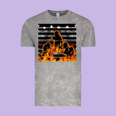 American Firefighters Seamless Pattern Vintage Tee Designed By Bundleandbundleshop