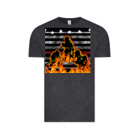 Vintage Black american firefighters seamless pattern Vintage Tee - BundleAndBundleShop