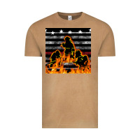 Vintage Camel american firefighters seamless pattern Vintage Tee - BundleAndBundleShop