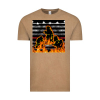 Vintage Coffee american firefighters seamless pattern Vintage Tee - BundleAndBundleShop