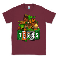 Burgundy St. Patrick's Texas map Classic Tee - OliviaCreatesArt