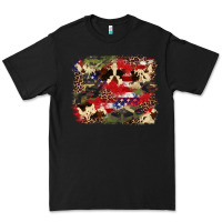 Black 4th of july american flagcowhide  leopard backgrou Premium Tee - FaDigitalArtStudio