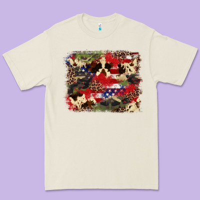 4th Of July American Flagcowhide  Leopard Backgrou Premium Tee Designed By Fadigitalartstudio