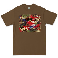 Cacao 4th of july american flagcowhide  leopard backgrou Premium Tee - FaDigitalArtStudio
