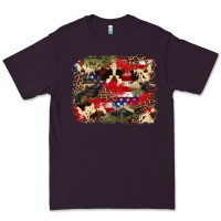 Plum 4th of july american flagcowhide  leopard backgrou Premium Tee - FaDigitalArtStudio