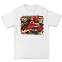 White 4th of july american flagcowhide  leopard backgrou Premium Tee - FaDigitalArtStudio