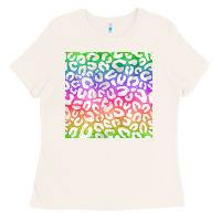 Bone watercolor rainbow leopard seamless pattern Ladies Tee - BundleAndBundleShop