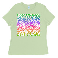 Matcha watercolor rainbow leopard seamless pattern Ladies Tee - BundleAndBundleShop