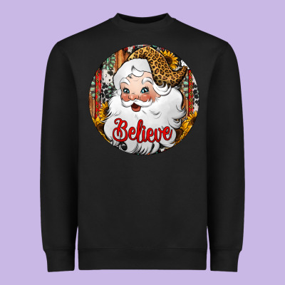 Believe Santa Claus Christmas Heavyweight Sweatshirt Designed By Jasminsmagicworld