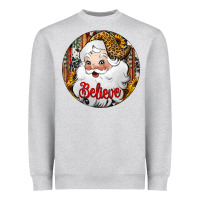 Heather Grey believe Santa Claus Christmas Heavyweight Sweatshirt - Jasminsmagicworld