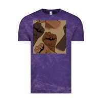 Cloud Purple melanin raised fist seamless pattern Vintage Tee - BundleAndBundleShop