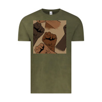 Vintage Olive melanin raised fist seamless pattern Vintage Tee - BundleAndBundleShop