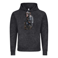 Vintage Black Chimpanzee Illustrations Vintage Hoodie - LillyAllenDesigns