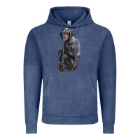 Vintage Denim Chimpanzee Illustrations Vintage Hoodie - LillyAllenDesigns