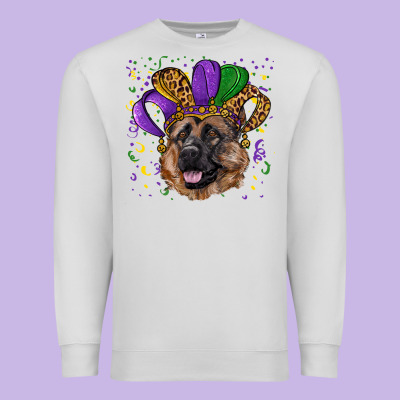 Mardi Gras Hat German Shepherd Premium Sweatshirt Designed By Ranaportraitstore