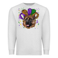 Oatmeal Heather Mardi gras hat german shepherd Premium Sweatshirt - RanaPortraitStore