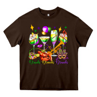 Chocolate Brown drink drank drunk mardi gras wine glasses olivia Heavy Core Tee - OliviaCreatesArt