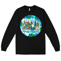Black merry christmas Long Sleeve Tee - CowhideDigitalArt