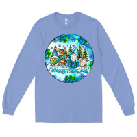 Colony Blue merry christmas Long Sleeve Tee - CowhideDigitalArt