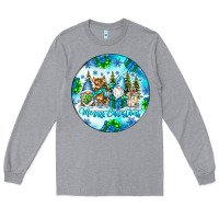 Heather Grey merry christmas Long Sleeve Tee - CowhideDigitalArt