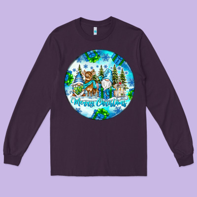 Merry Christmas Long Sleeve Tee Designed By Cowhidedigitalart