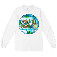 White merry christmas Long Sleeve Tee - CowhideDigitalArt