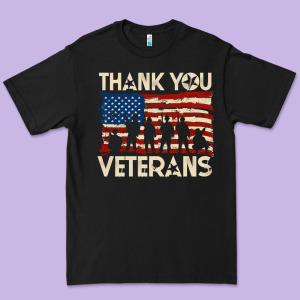 Thank You Veterans American Flag Patriotic Premium Tee Designed By Baomotion