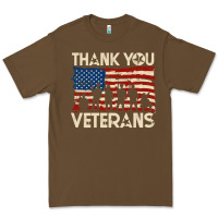 Cacao Thank You Veterans American Flag Patriotic Premium Tee - baoMotion