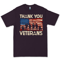 Plum Thank You Veterans American Flag Patriotic Premium Tee - baoMotion