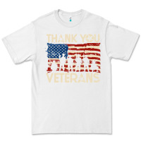 White Thank You Veterans American Flag Patriotic Premium Tee - baoMotion