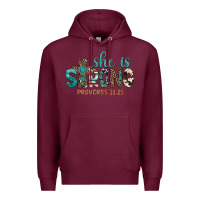 Burgundy she is strong Premium Hoodie - Artiststas