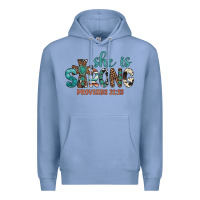Colony Blue she is strong Premium Hoodie - Artiststas