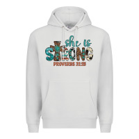 Dove Grey she is strong Premium Hoodie - Artiststas