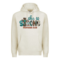 Oatmeal Heather she is strong Premium Hoodie - Artiststas