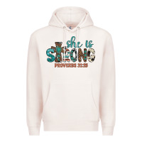 Pale Pink she is strong Premium Hoodie - Artiststas