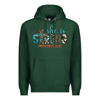 Sports Green she is strong Premium Hoodie - Artiststas