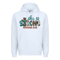 White she is strong Premium Hoodie - Artiststas