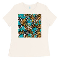 Bone turquoise glitter cowhide leopard seamless pattern Ladies Tee - BundleAndBundleShop