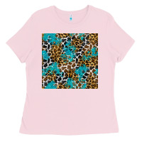 Bubblegum Pink turquoise glitter cowhide leopard seamless pattern Ladies Tee - BundleAndBundleShop