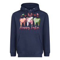 Navy Happy Easter Dental Heavyweight Hoodie - RanaPortraitStore