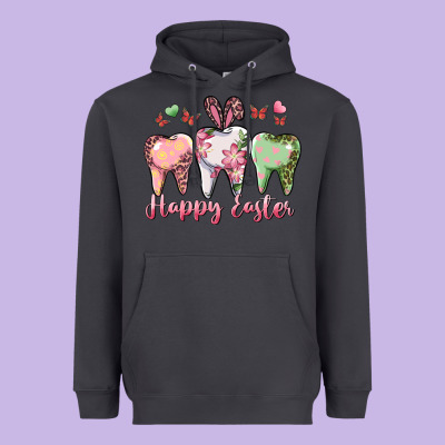 Happy Easter Dental Heavyweight Hoodie Designed By Ranaportraitstore