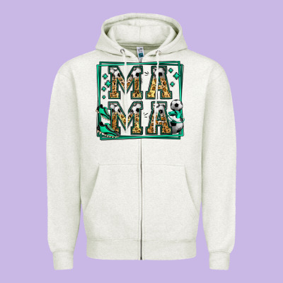 Soccer Mama Zipper Hoodie Designed By Jasminsmagicworld