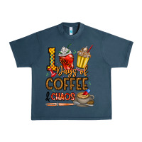 Midnight Navy 100. Days Of Coffee  Chaos Urban Heavy Tee - CowhideDigitalArt