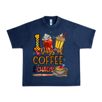 Navy 100. Days Of Coffee  Chaos Urban Heavy Tee - CowhideDigitalArt